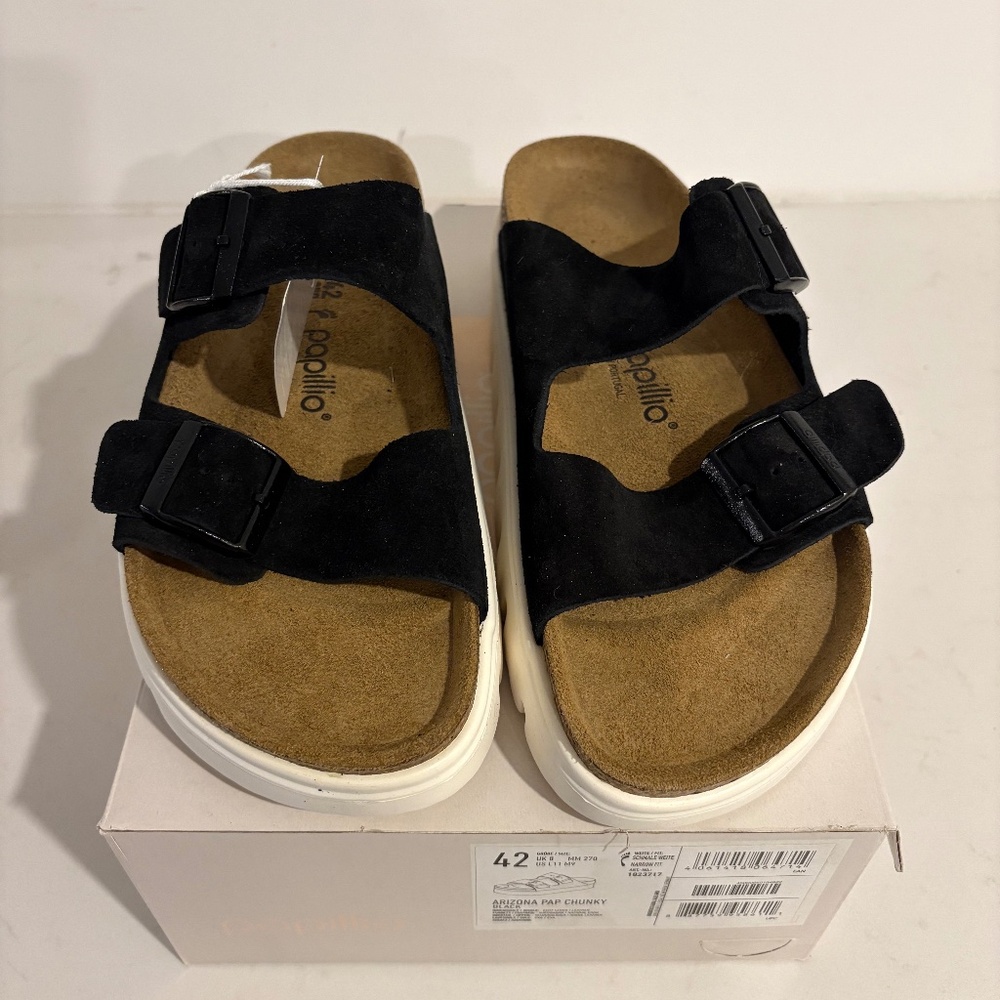 Birkenstock Arizona Chunky Suede Womens Black 42